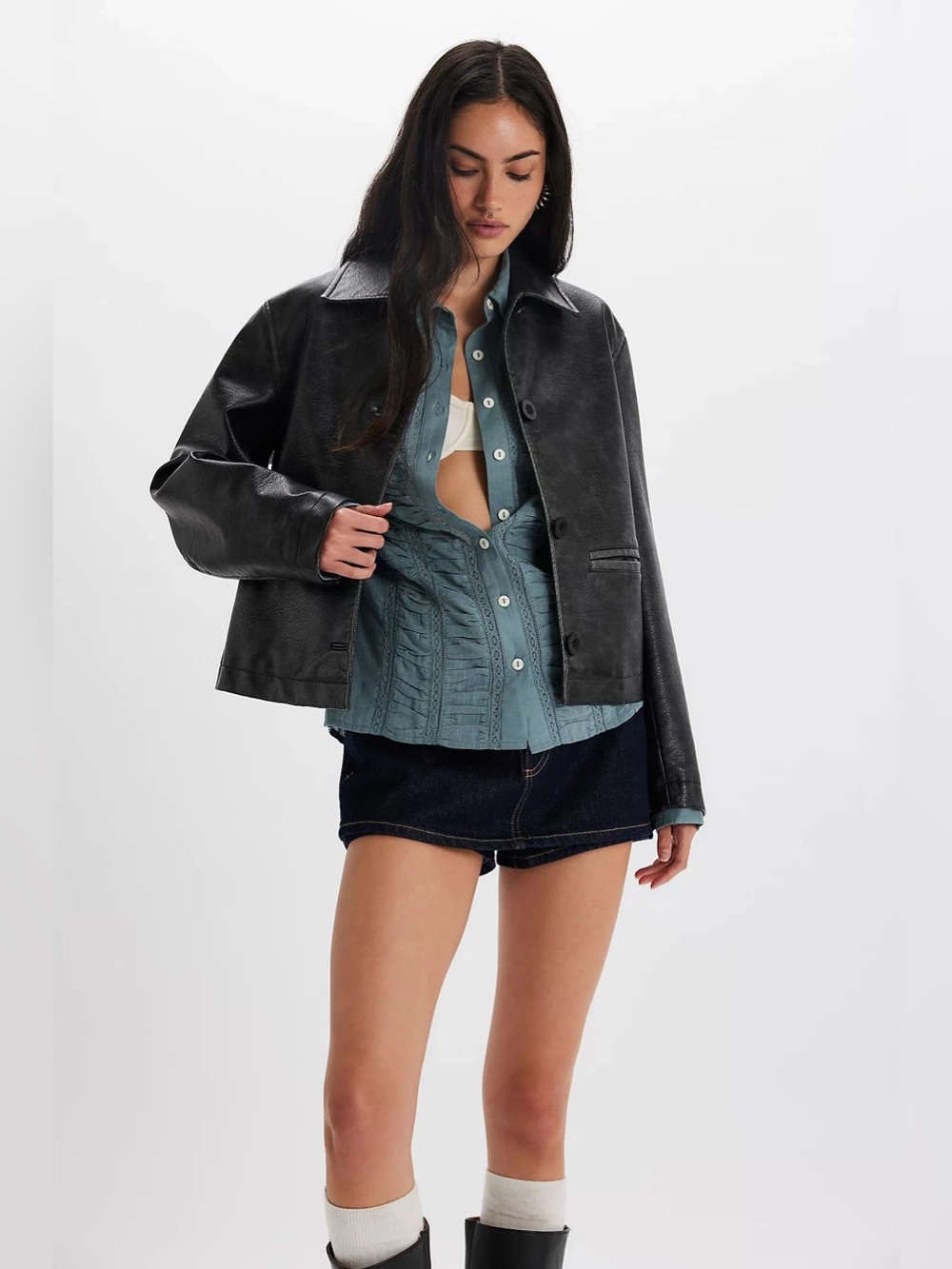 We The Free Hera Vegan Leather Jacket.   NWT